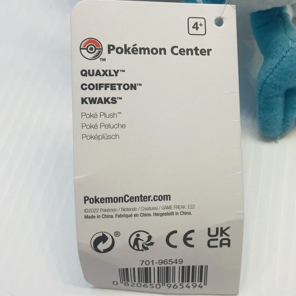 Pokemon Center Quaxly Plush 7in Blue Water Type Starter Poke‎ Plush Toy
